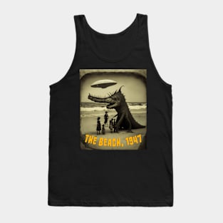 The Beach, 1947: Retro Science Fiction Alien Photography Tank Top